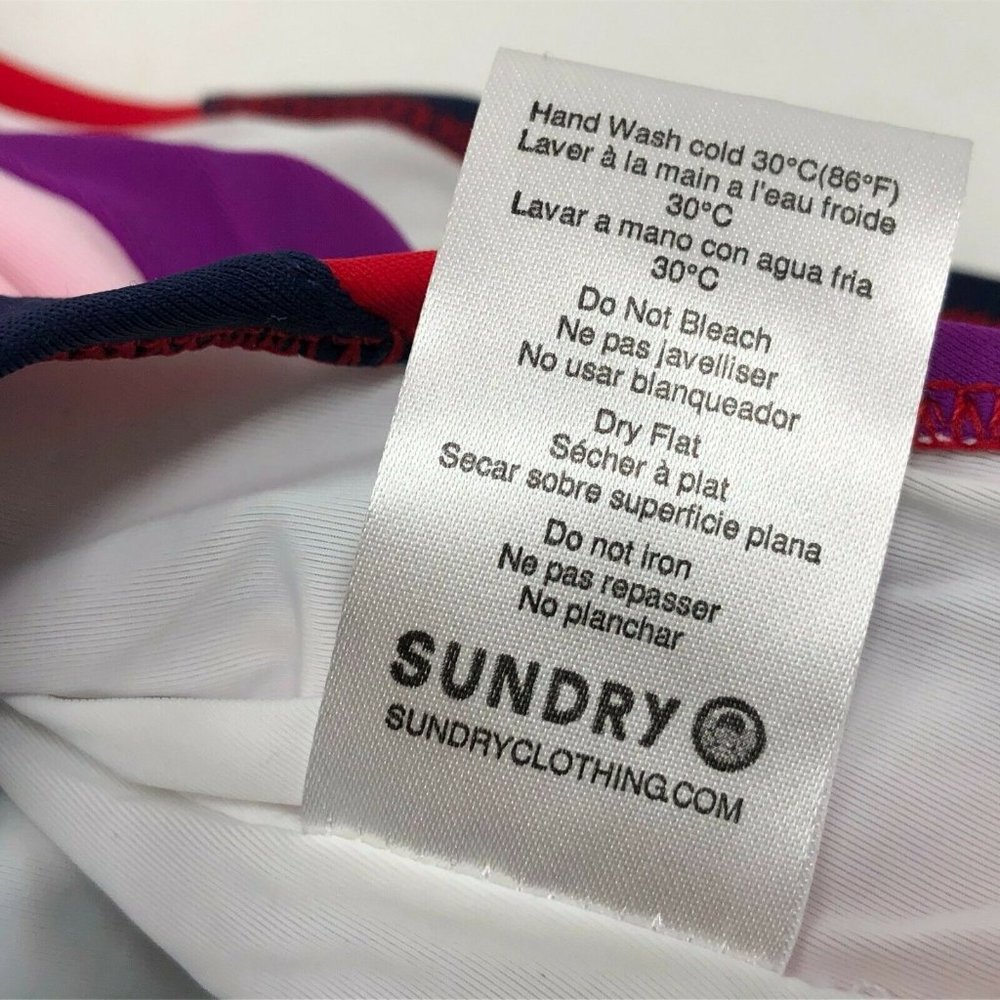 Sundry Anthropologie Colorblock One Piece Swim Suit Size X-Small XS Bathing 0 - Picture 11 of 12